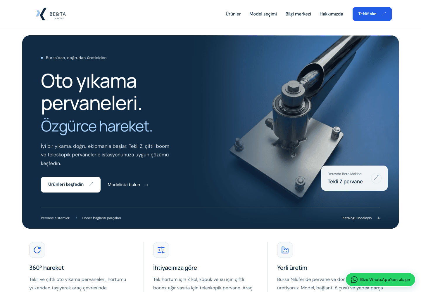 Beta Makine — Ana sayfa, masaüstü görünüm